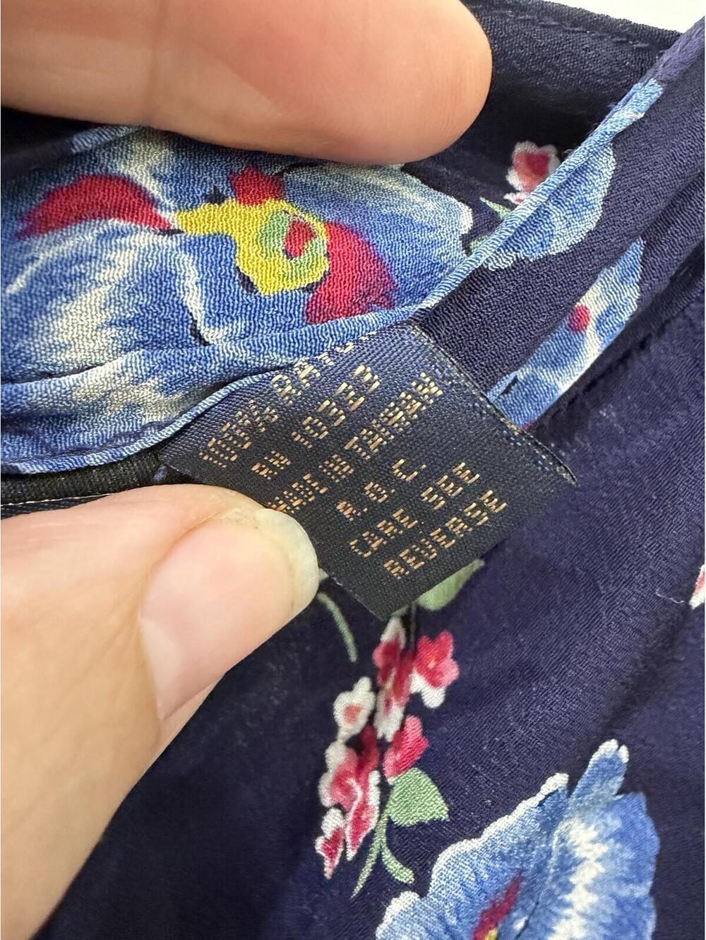 Herman Geist Navy Floral Midi Skirt Size 16 Vintage 90s - Picture 7 of 8